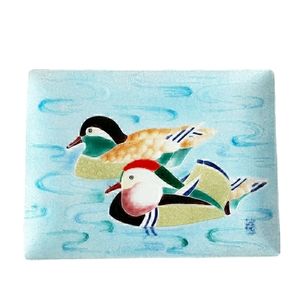 Vintage Tutanka Japanese Cloisonne Bird Art Tray